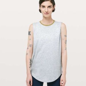 Lululemon Brunswick Muscle Tank
Heathered Core Light Grey / Golden Lime